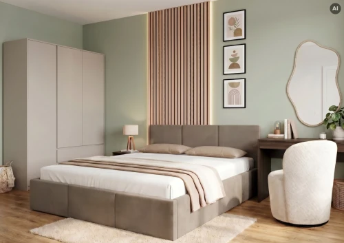 HAVEN 120x200 kávová čalouněná postel velur Manila 05 Lano Nábytek