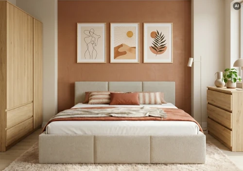 HAVEN 140x200 béžová čalouněná postel velur Manila 02 Lano Nábytek