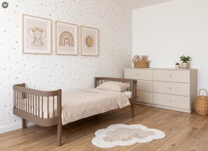 HEART 90x200 mléčná čokoláda jednolůžková postel pro děti Lano Nábytek