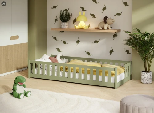 ZOYA 80x200 olivová jednolůžková dětská postel Lano Nábytek