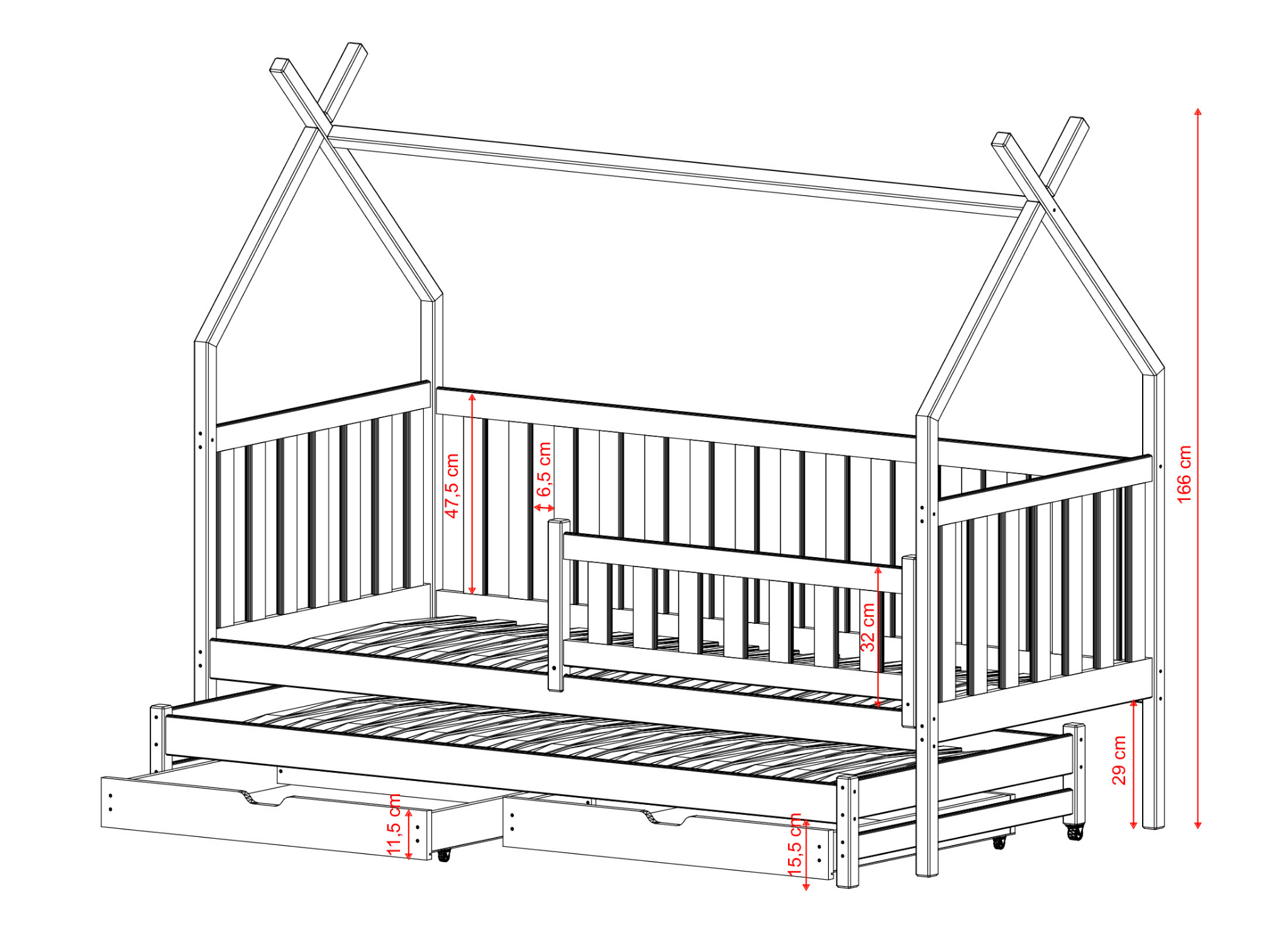 TYTUS bed dimensions