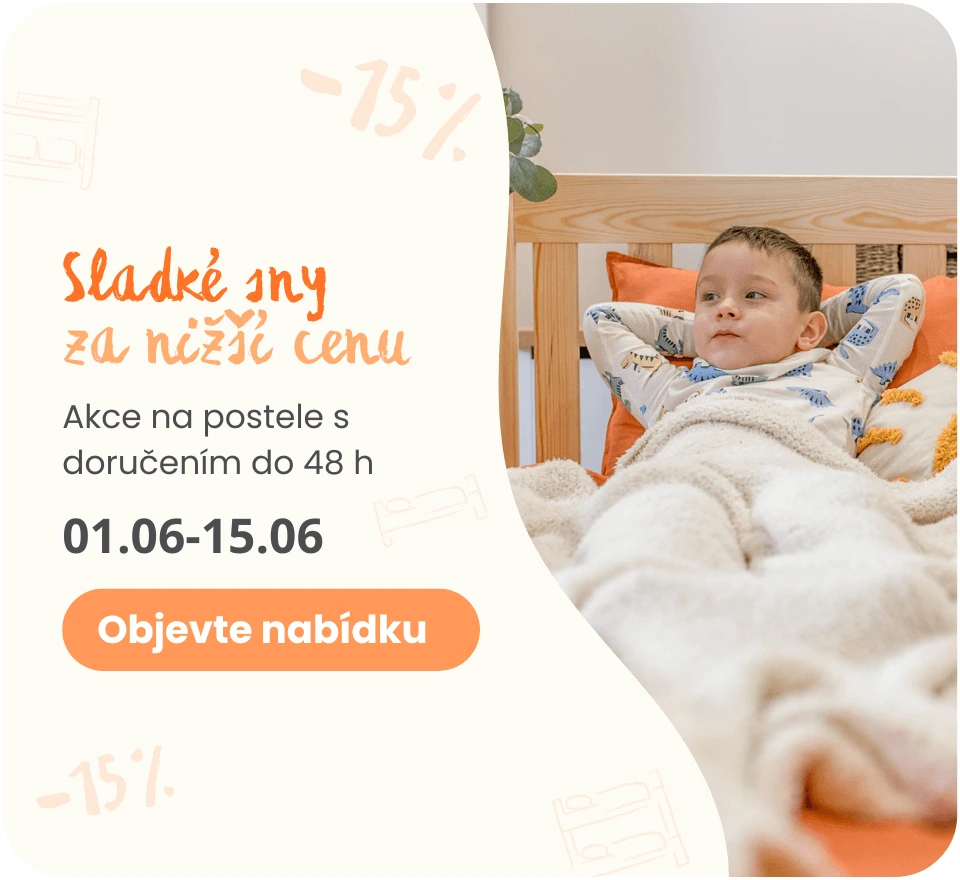 Sleva 15 % na postele s odesláním do 48 hodin, 02-15.06