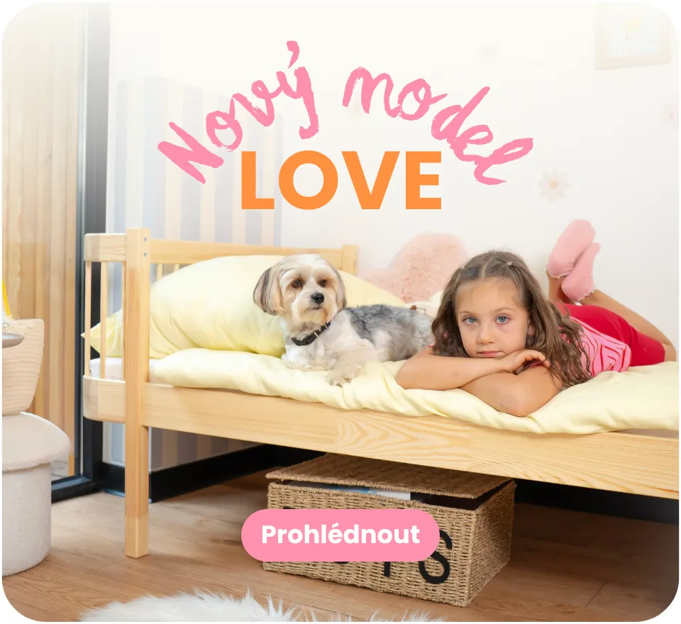 Nová dětská postel LOVE se zaobleným čelem