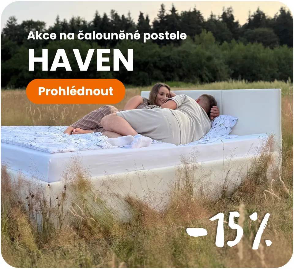 18.09-24.09 Akce na čalouněné postele HAVEN 15%