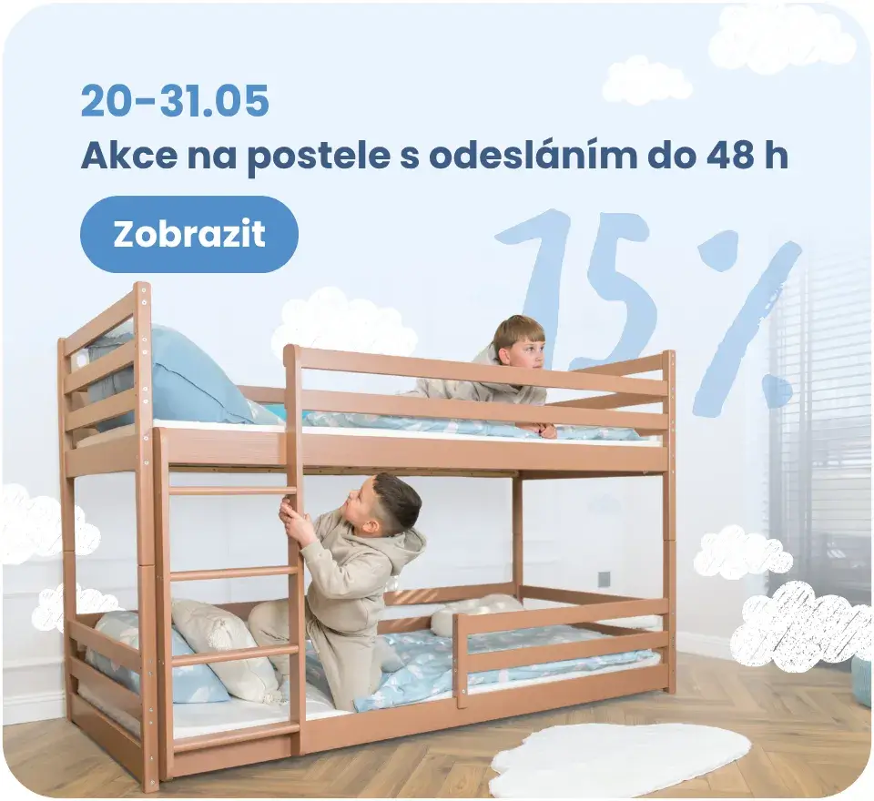 Sleva 15 % na postele s odesláním do 48 hodin, 20.–31. května